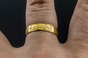 Gold Ring with Egypt Symbol Unique Jewelry - vikingworkshop