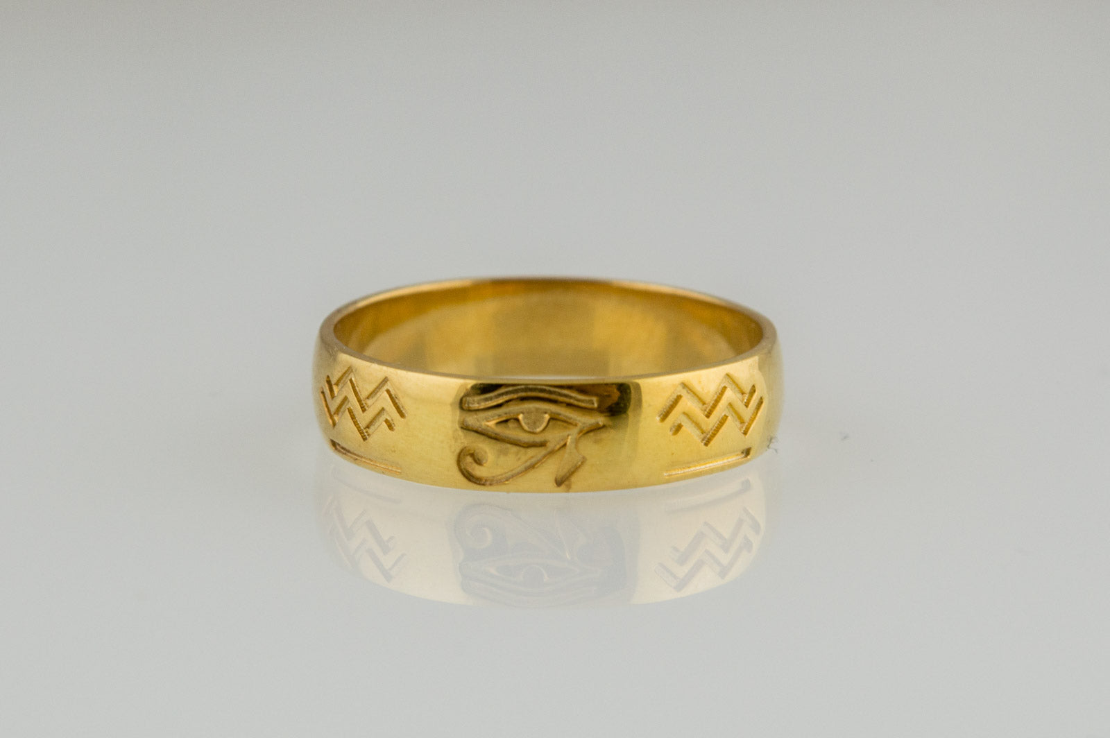 Gold Ring with Egypt Symbol Unique Jewelry - vikingworkshop