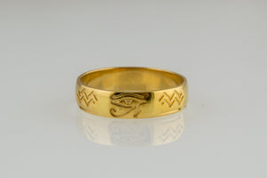 Gold Ring with Egypt Symbol Unique Jewelry - vikingworkshop