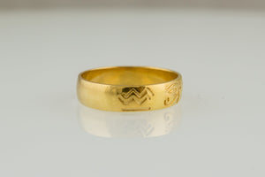 Gold Ring with Egypt Symbol Unique Jewelry - vikingworkshop