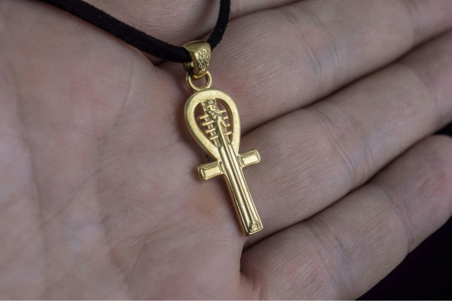 Ankh Symbol Pendant Gold Egypt Jewelry - vikingworkshop