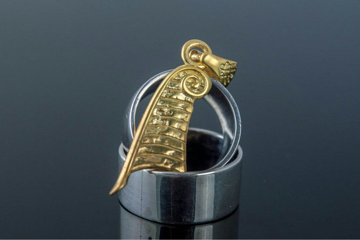 Maat Symbol Pendant Gold Egypt Jewelry - vikingworkshop