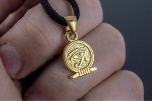 Uajet Amulet Pendant Gold Egypt Unique Jewelry - vikingworkshop