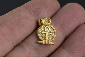 Ankh Amulet Pendant Gold Egypt Unique Jewelry - vikingworkshop