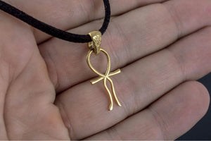 Ankh Symbol Egypt Pendant Gold Unique Jewelry - vikingworkshop