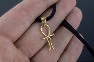 Ankh Symbol Egypt Pendant Gold Unique Jewelry - vikingworkshop