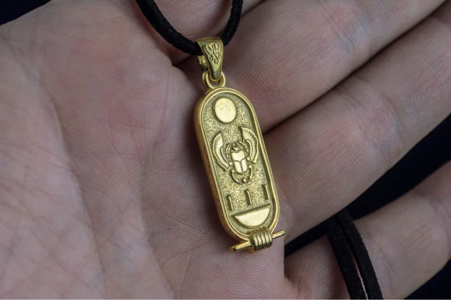 Pendant with Egypt Symbols Gold Egypt Handcrafted Jewelry - vikingworkshop