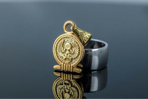 Scarabeus Amulet Pendant Gold Egypt Unique Jewelry - vikingworkshop