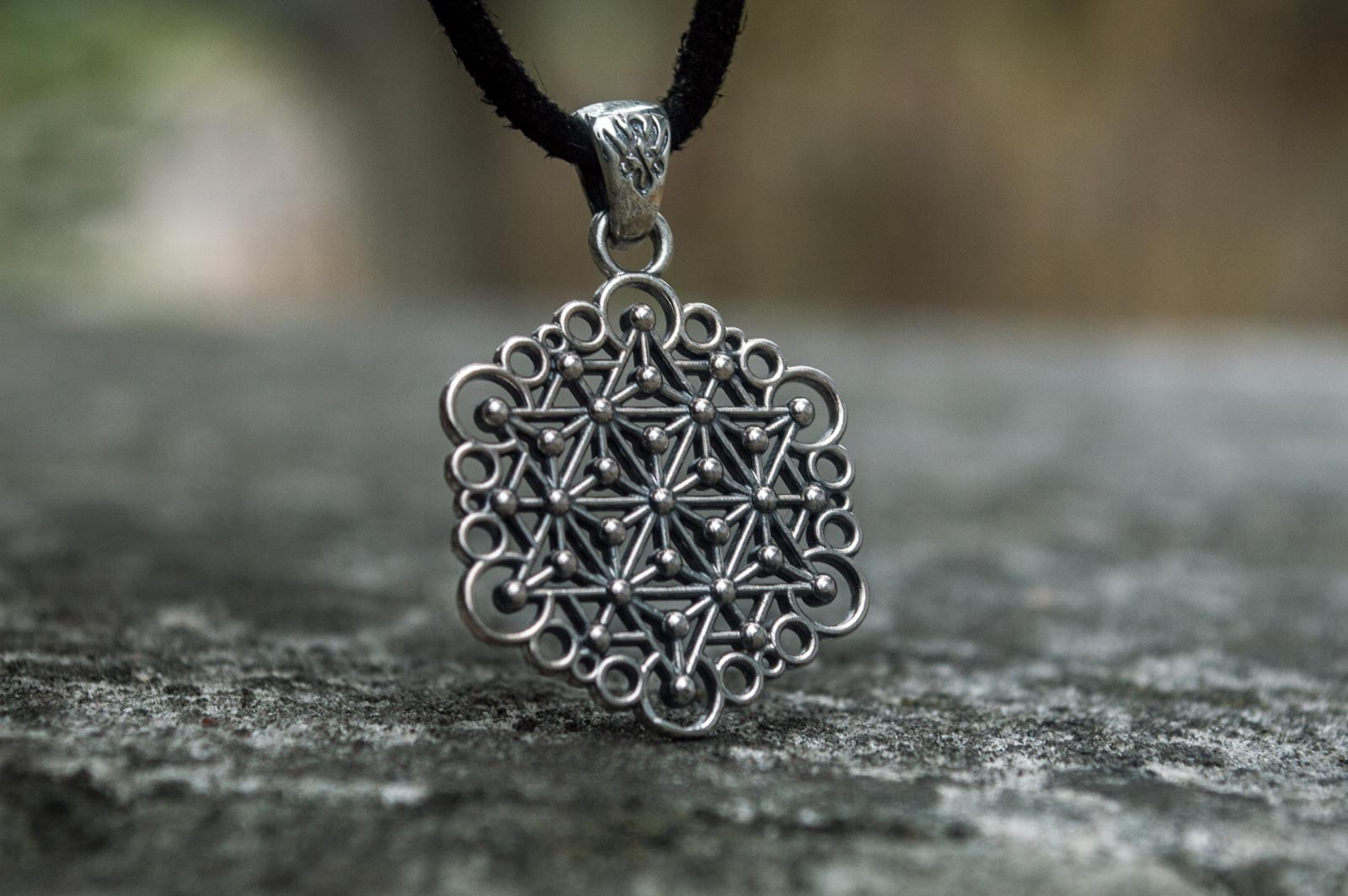 Unique Handmade Geometry Pendant Sterling Silver Jewelry - vikingworkshop