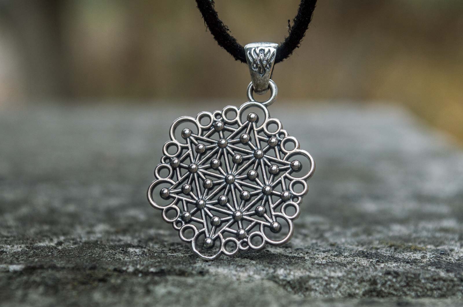 Unique Handmade Geometry Pendant Sterling Silver Jewelry - vikingworkshop