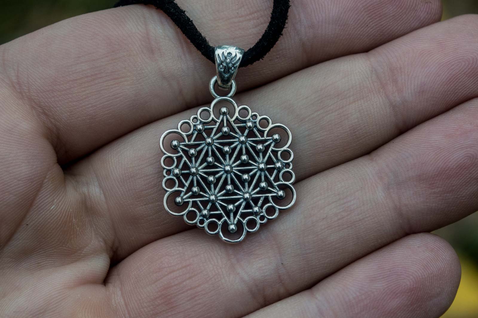 Unique Handmade Geometry Pendant Sterling Silver Jewelry - vikingworkshop