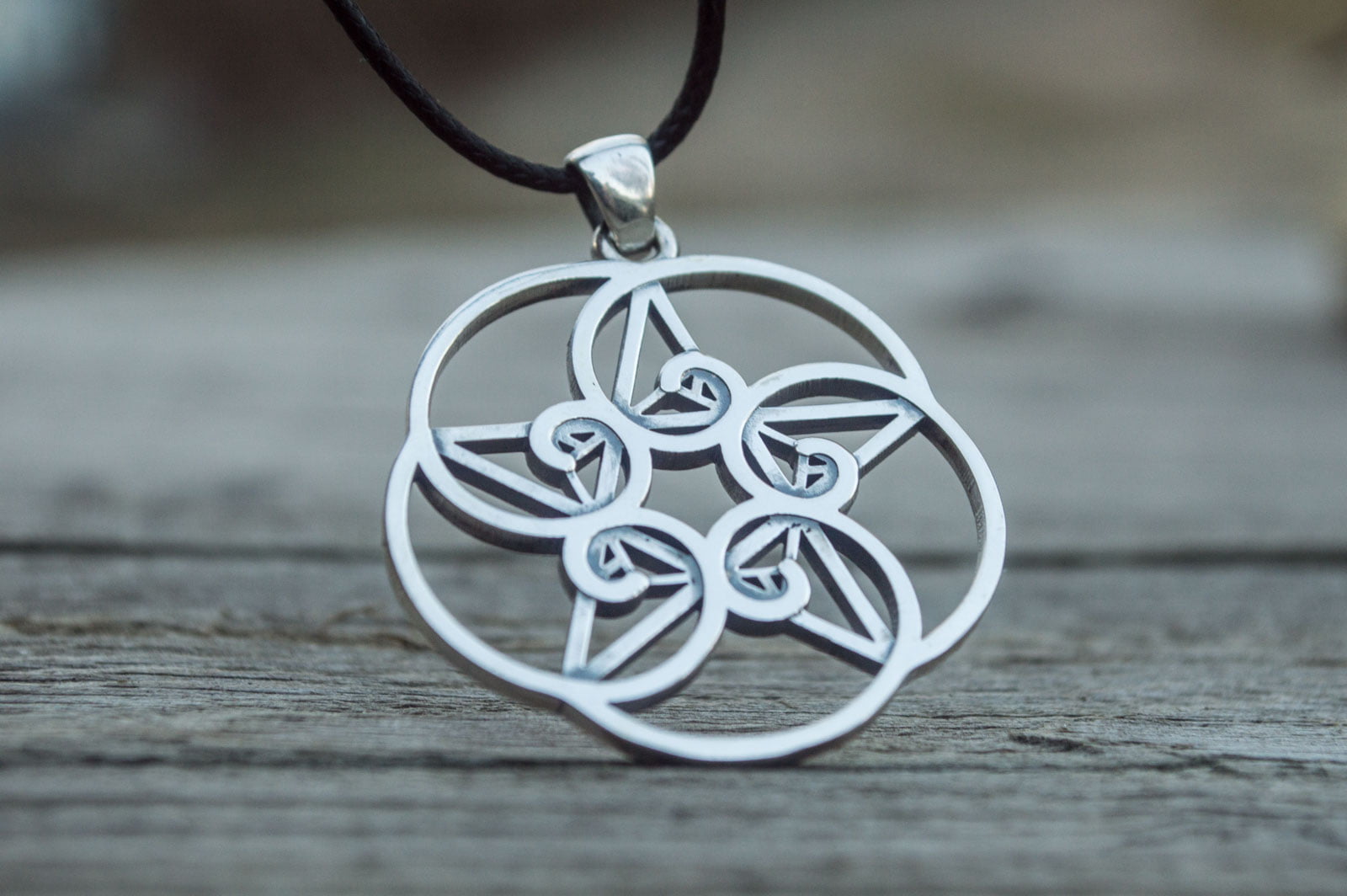 Handmade Pendant from Golden Triangle Style Sterling Silver Unique Jewelry - vikingworkshop