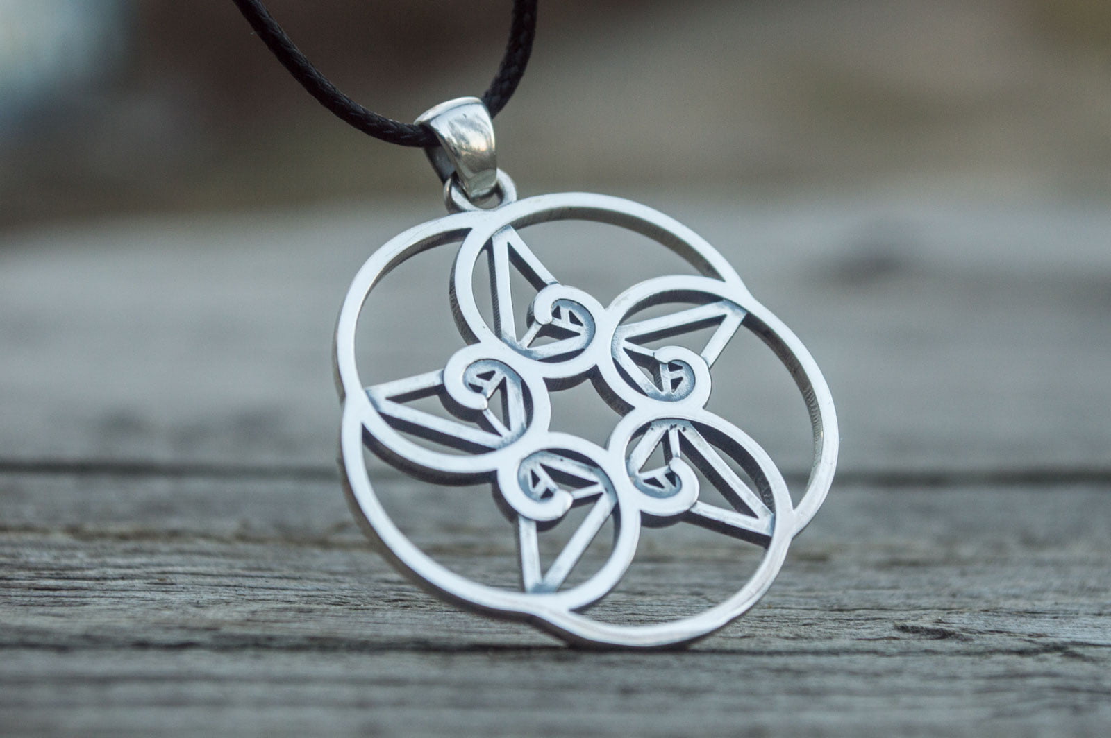 Handmade Pendant from Golden Triangle Style Sterling Silver Unique Jewelry - vikingworkshop