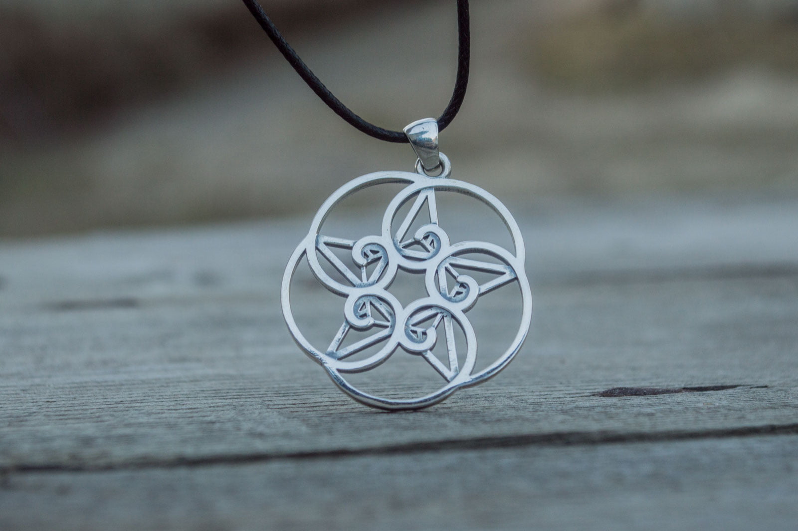 Handmade Pendant from Golden Triangle Style Sterling Silver Unique Jewelry - vikingworkshop