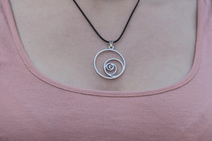 Handmade Geometry Style Pendant Sterling Silver Unique Jewelry - vikingworkshop