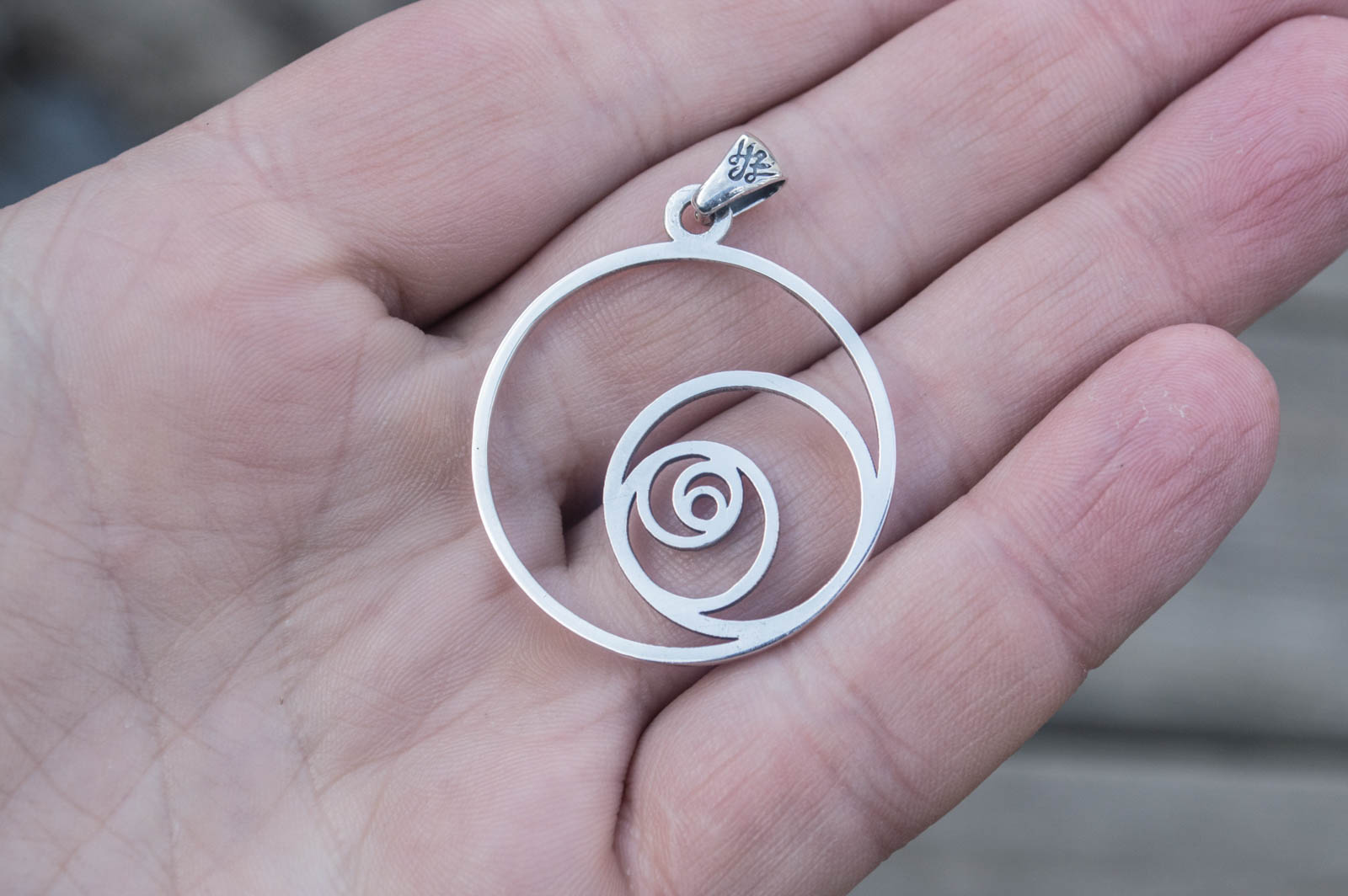 Handmade Geometry Style Pendant Sterling Silver Unique Jewelry - vikingworkshop