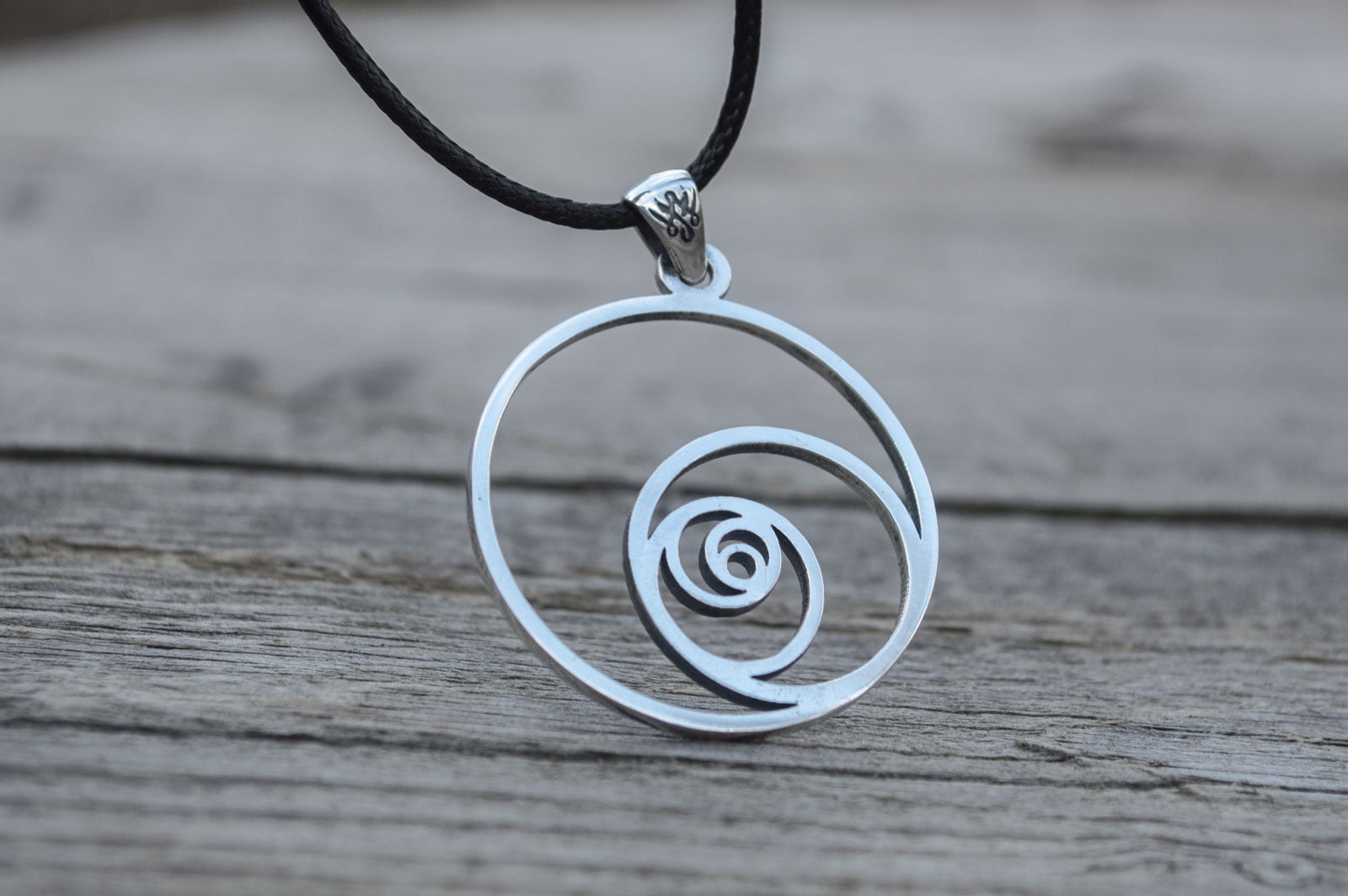 Handmade Geometry Style Pendant Sterling Silver Unique Jewelry - vikingworkshop