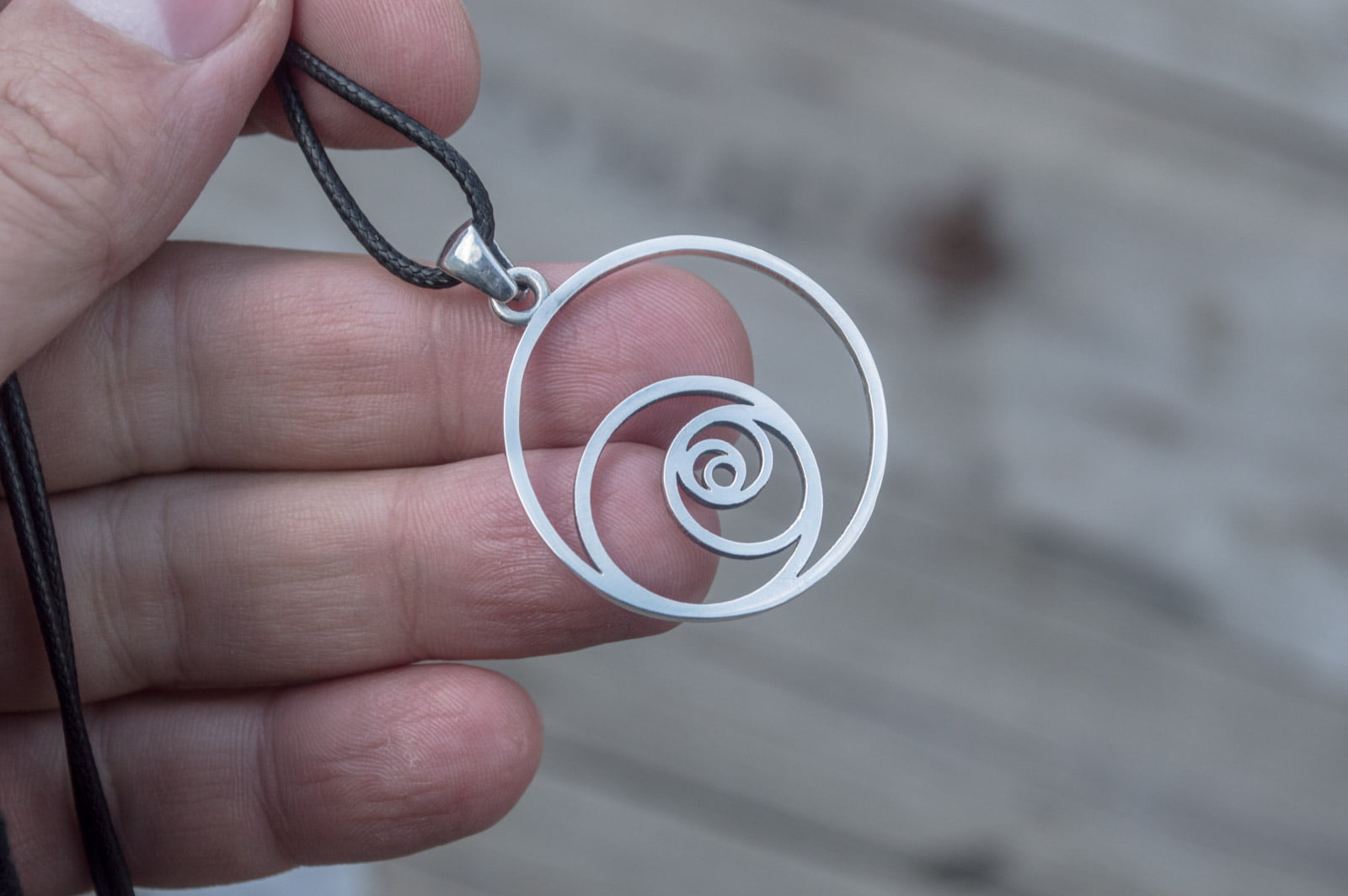 Handmade Geometry Style Pendant Sterling Silver Unique Jewelry - vikingworkshop