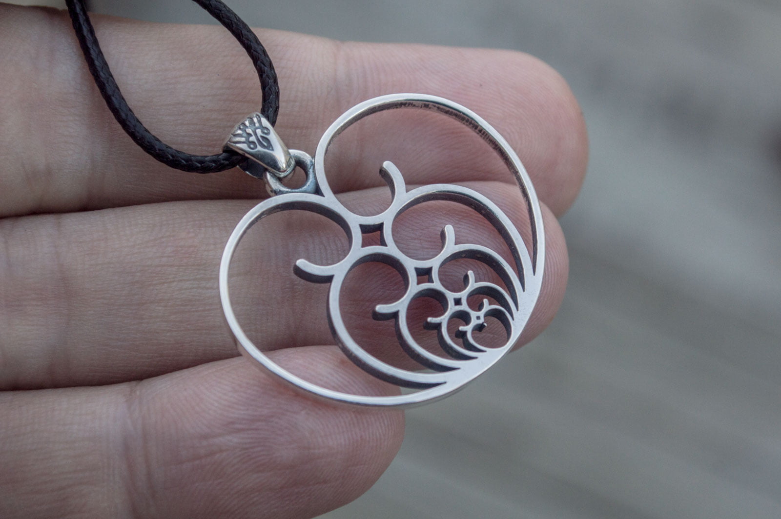 Handmade Geometry Unique Pendant Sterling Silver Jewelry - vikingworkshop