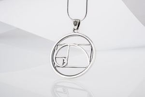 Unique Pendant with Golden Triangle Symbol Sterling Silver Geometry Jewelry - vikingworkshop