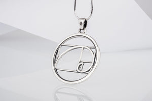 Unique Pendant with Golden Triangle Symbol Sterling Silver Geometry Jewelry - vikingworkshop