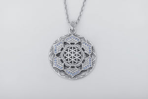 Geometrical Flower Pendant, 925 silver - vikingworkshop