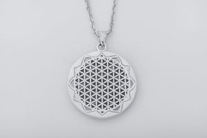 Geometrical Flower Pendant, 925 silver - vikingworkshop