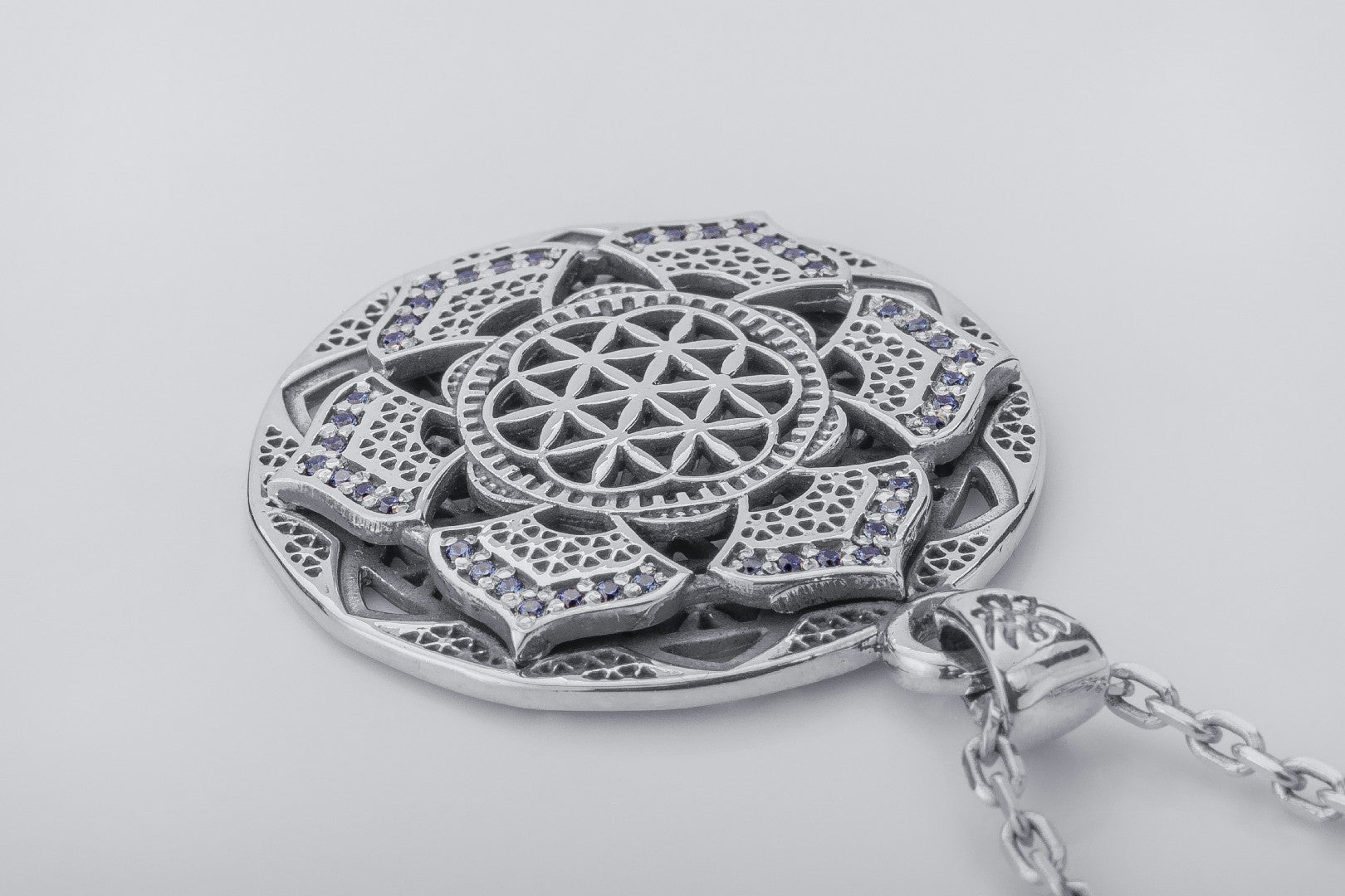 Geometrical Flower Pendant, 925 silver - vikingworkshop