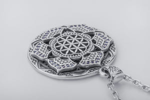 Geometrical Flower Pendant, 925 silver - vikingworkshop