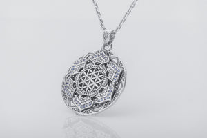 Geometrical Flower Pendant, 925 silver - vikingworkshop