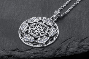 Geometrical Flower Pendant, 925 silver - vikingworkshop