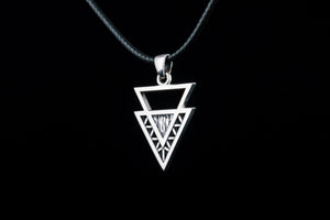 Geometry Triangle Symbol Pendant Sterling Silver Jewelry - vikingworkshop