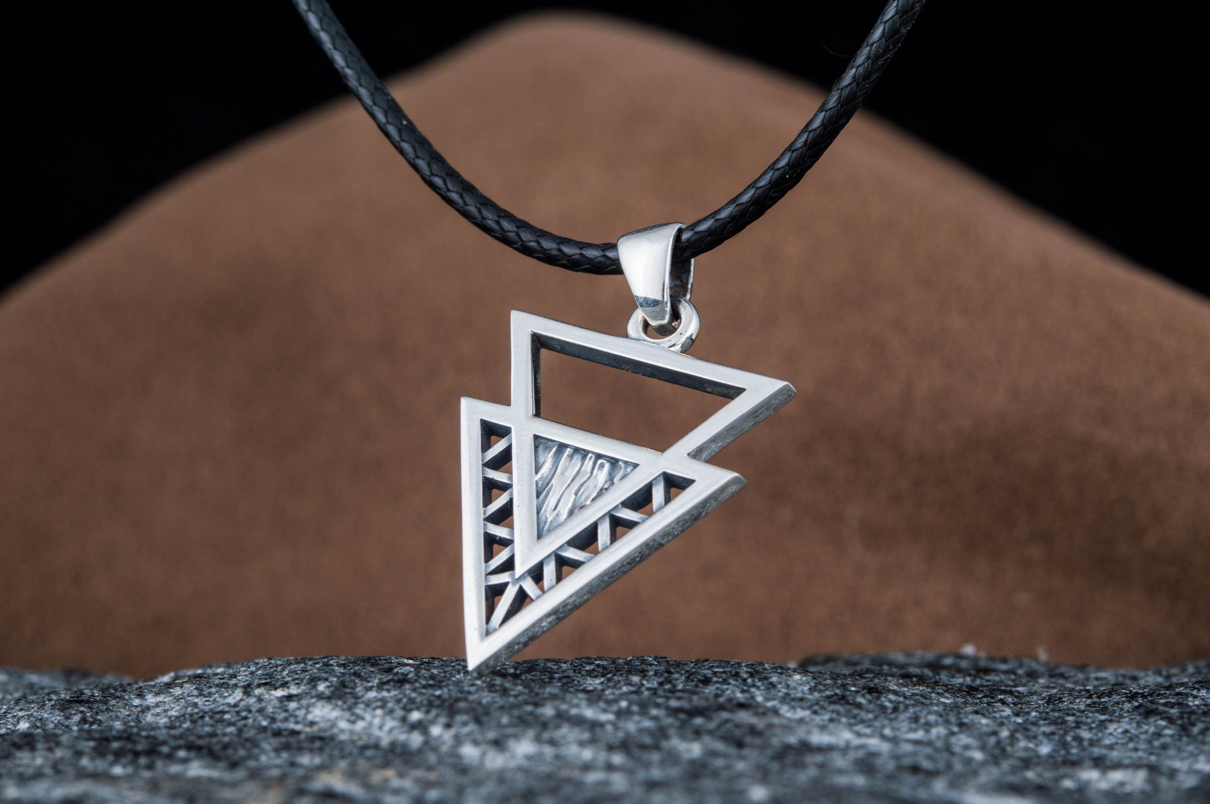 Geometry Triangle Symbol Pendant Sterling Silver Jewelry - vikingworkshop