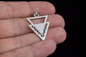 Geometry Triangle Symbol Pendant Sterling Silver Jewelry - vikingworkshop