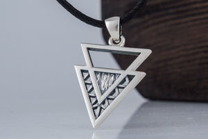 Geometry Triangle Symbol Pendant Sterling Silver Jewelry - vikingworkshop