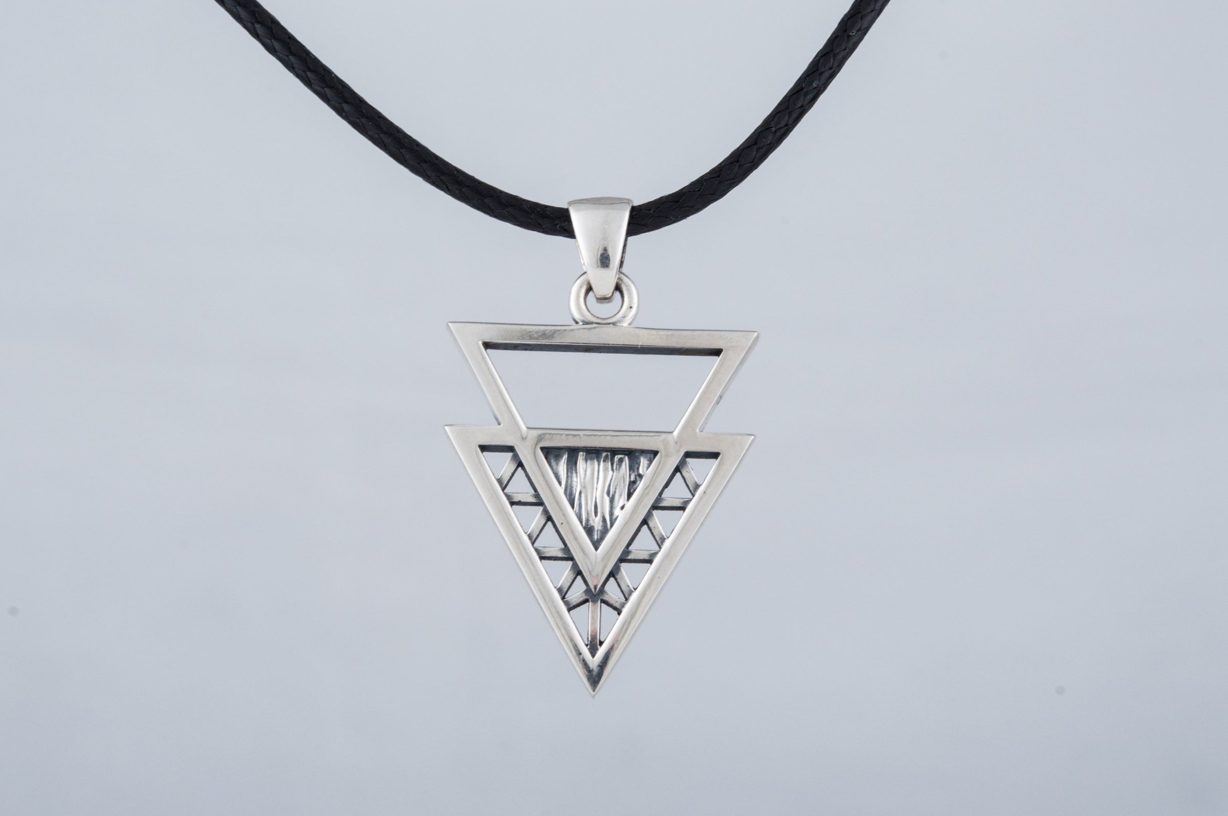 Geometry Triangle Symbol Pendant Sterling Silver Jewelry - vikingworkshop