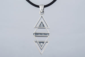 Geometry Triangles with Rhombus Symbol Pendant Sterling Silver Jewelry - vikingworkshop