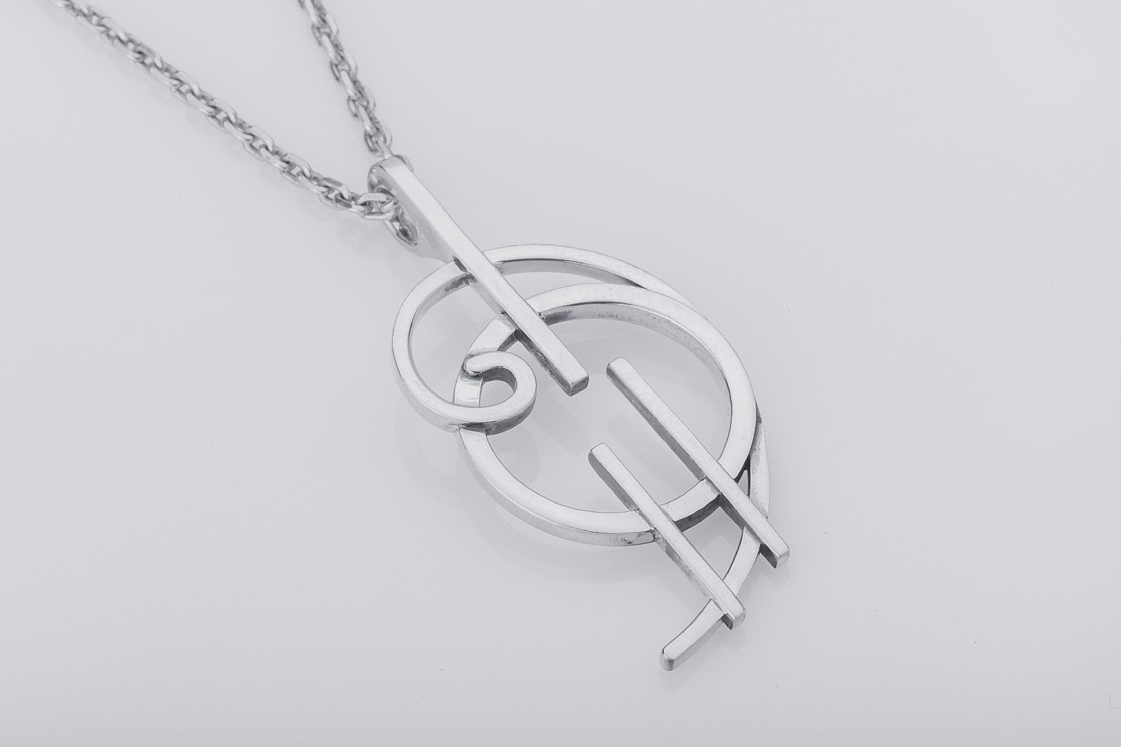 Simple Geometrical Style Pendant, 925 Silver - vikingworkshop