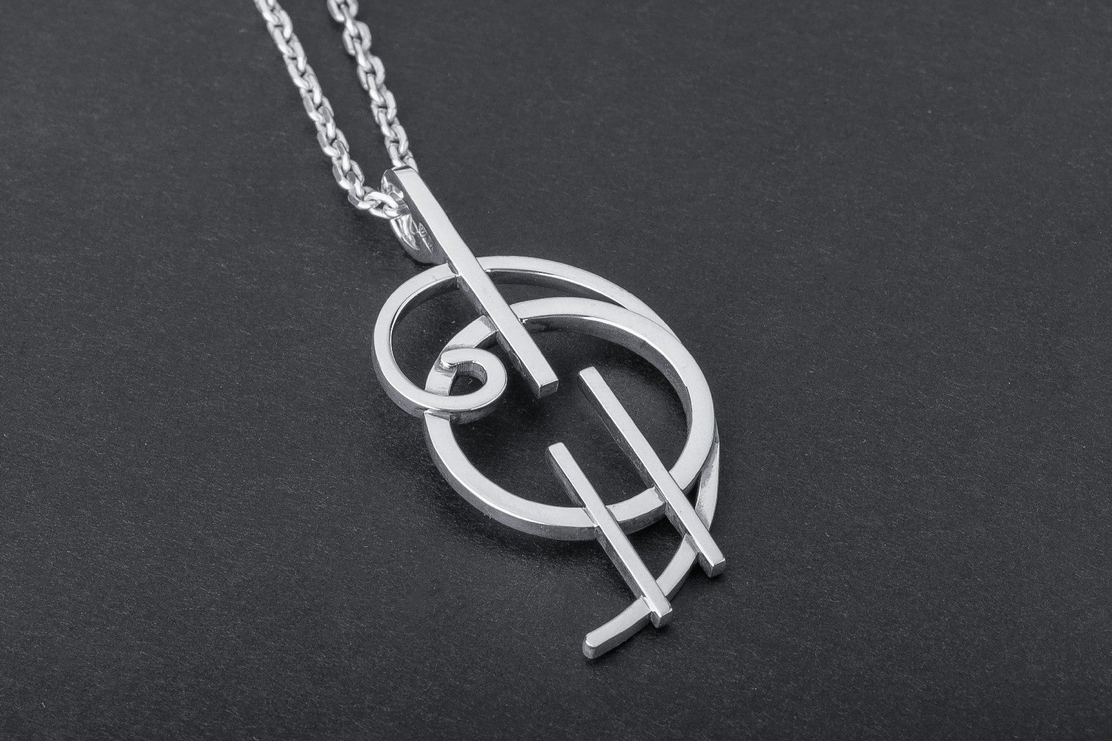 Simple Geometrical Style Pendant, 925 Silver - vikingworkshop