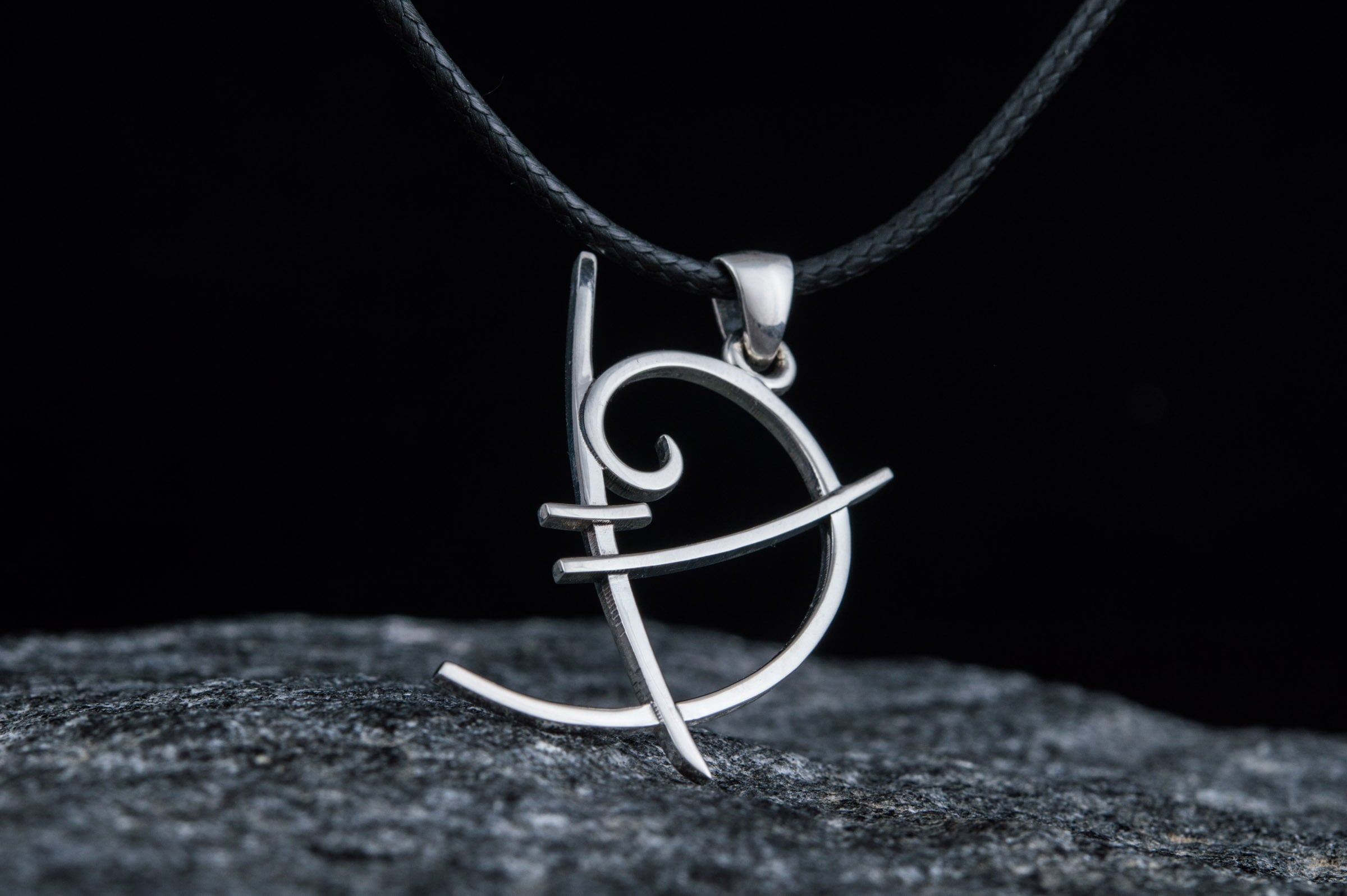 Unique Geometry Triangle Symbol Pendant Sterling Silver Jewelry - vikingworkshop