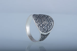 Geometry Symbol Sterling Silver Unique Ring - vikingworkshop