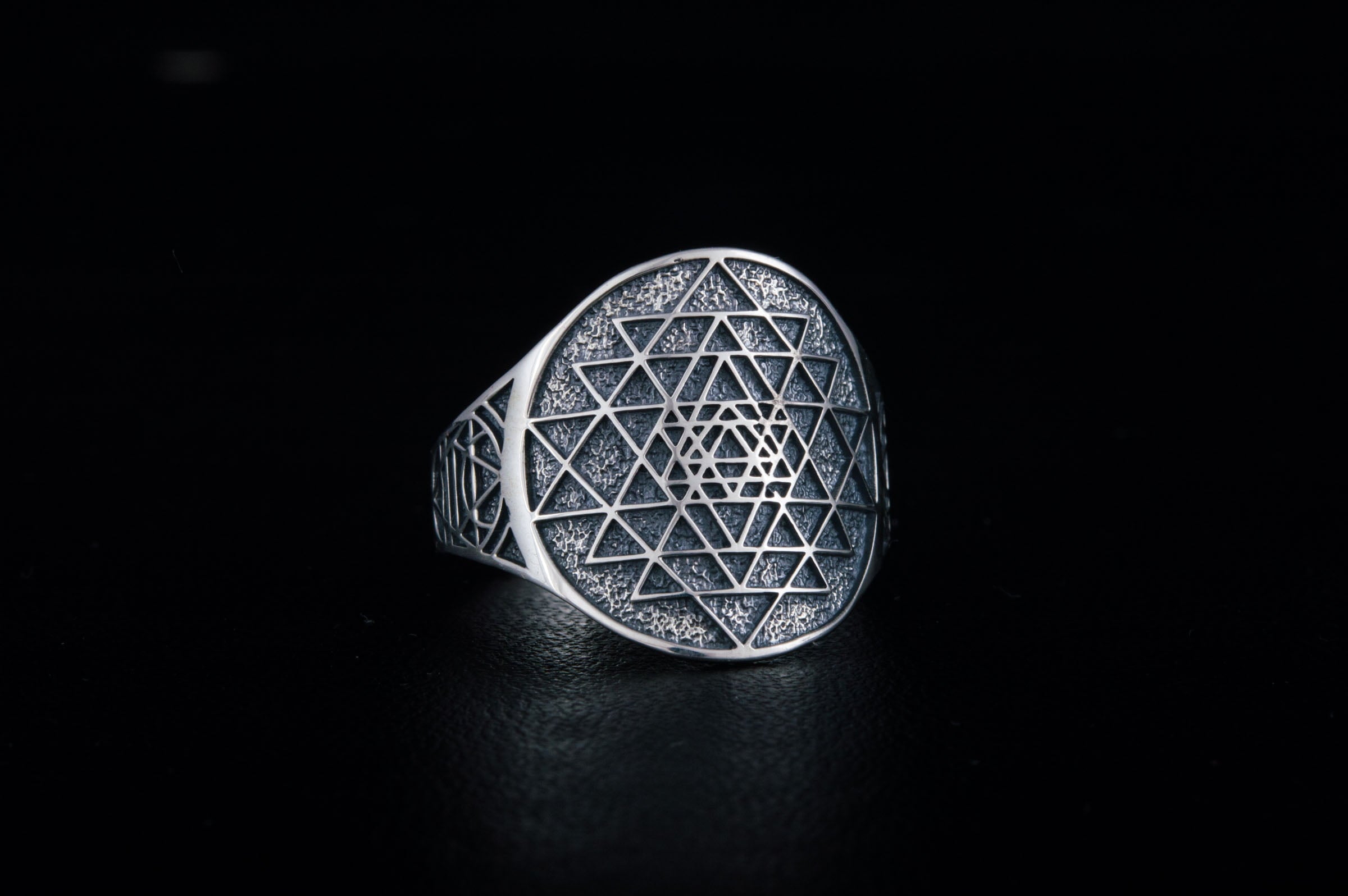 Geometry Symbol Sterling Silver Unique Ring - vikingworkshop