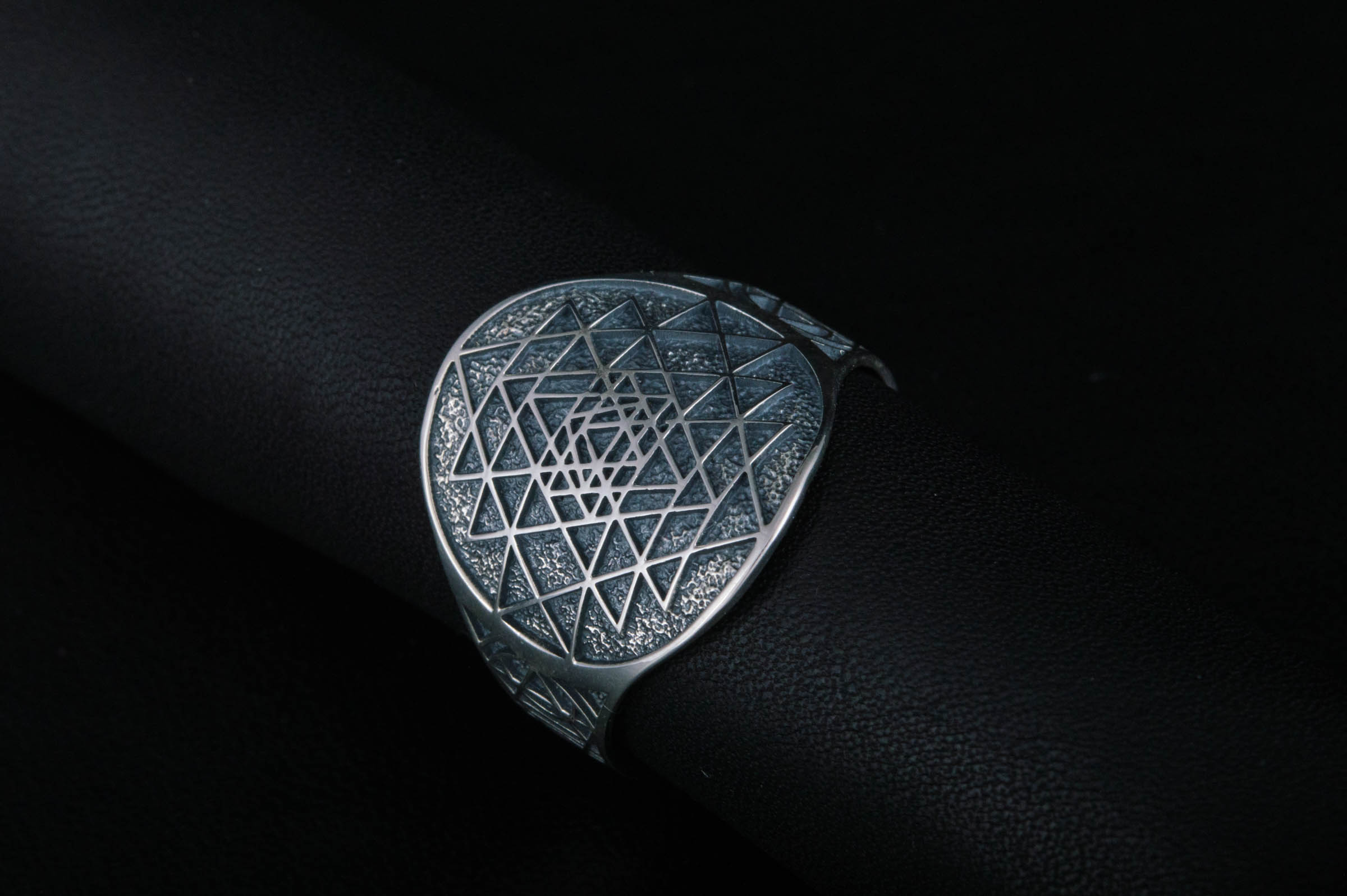 Geometry Symbol Sterling Silver Unique Ring - vikingworkshop