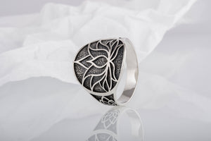 Lotos Ring Sterling Silver Unique Jewelry - vikingworkshop