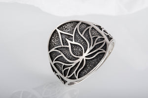 Lotos Ring Sterling Silver Unique Jewelry - vikingworkshop