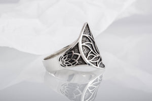 Lotos Ring Sterling Silver Unique Jewelry - vikingworkshop