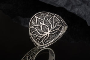 Lotos Ring Sterling Silver Unique Jewelry - vikingworkshop