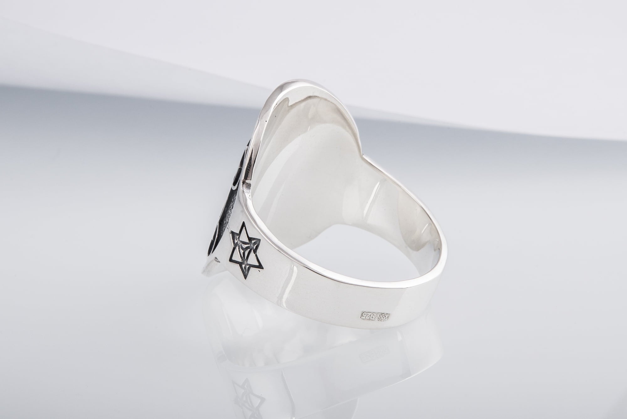 Metatron Cube Symbol Sterling Silver Unique Ring - vikingworkshop