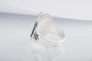 Metatron Cube Symbol Sterling Silver Unique Ring - vikingworkshop