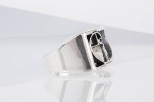 Golden Triangle Ring Sterling Silver Unique Jewelry - vikingworkshop